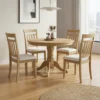 Round Wooden Dining Set 1+4 – Natural