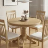 Round Wooden Dining Set 1+4 – Natural