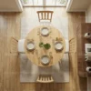 Round Wooden Dining Set 1+4 – Natural
