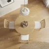 Round Wooden Dining Set 1+4 – Natural