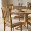 Round Wooden Dining Set 1+4 – Natural