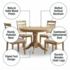 Round Wooden Dining Set 1+4 – Natural