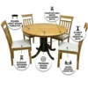 Round Wooden Dining Set 1+4 – Natural