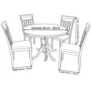 Round Wooden Dining Set 1+4 – Natural