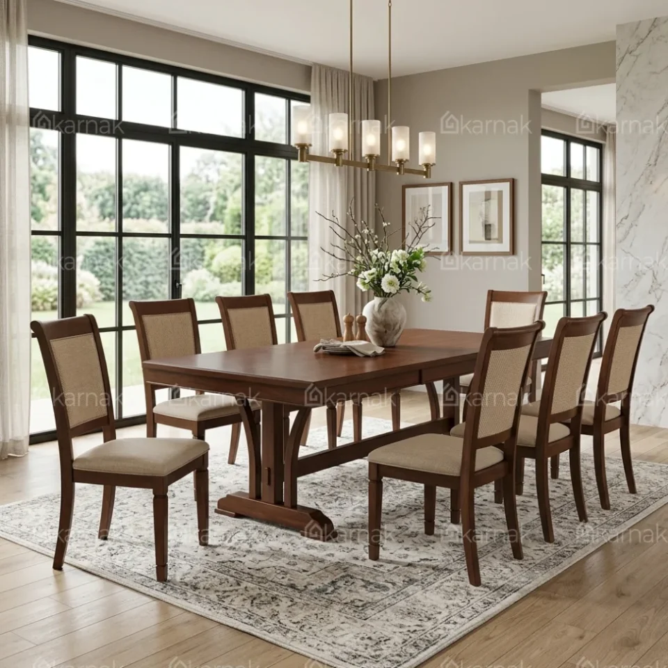 Mirage 1+10 Wooden Dining Table – Brown Cherry…