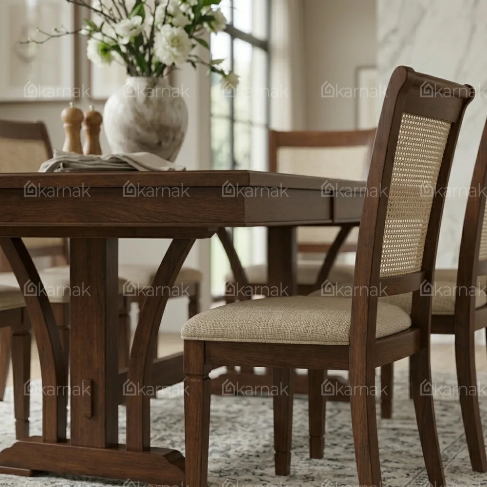 Mirage 1+10 Wooden Dining Table – Brown Cherry