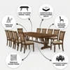 Mirage 1+10 Wooden Dining Table – Brown Cherry