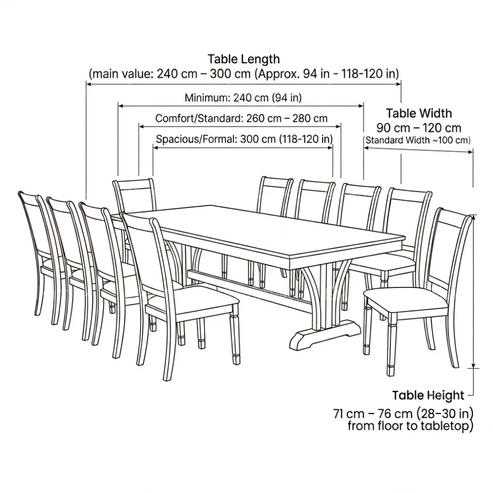 Mirage 1+10 Wooden Dining Table – Brown Cherry