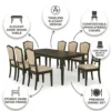 Tiber 1+8 Wooden Dining Table – Cherry Brown