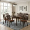 Swivel 1+6 Wooden Dining Table – Cherry Brown