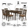 Swivel 1+6 Wooden Dining Table – Cherry Brown