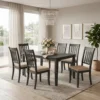 Carrera 1+6 Wooden Dining Table – Antique Brown