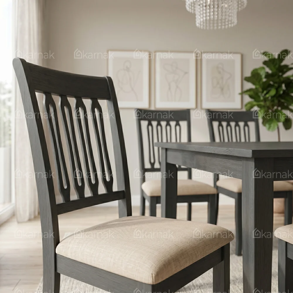 Carrera 1+6 Wooden Dining Table – Antique Brown