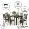 Carrera 1+6 Wooden Dining Table – Antique Brown