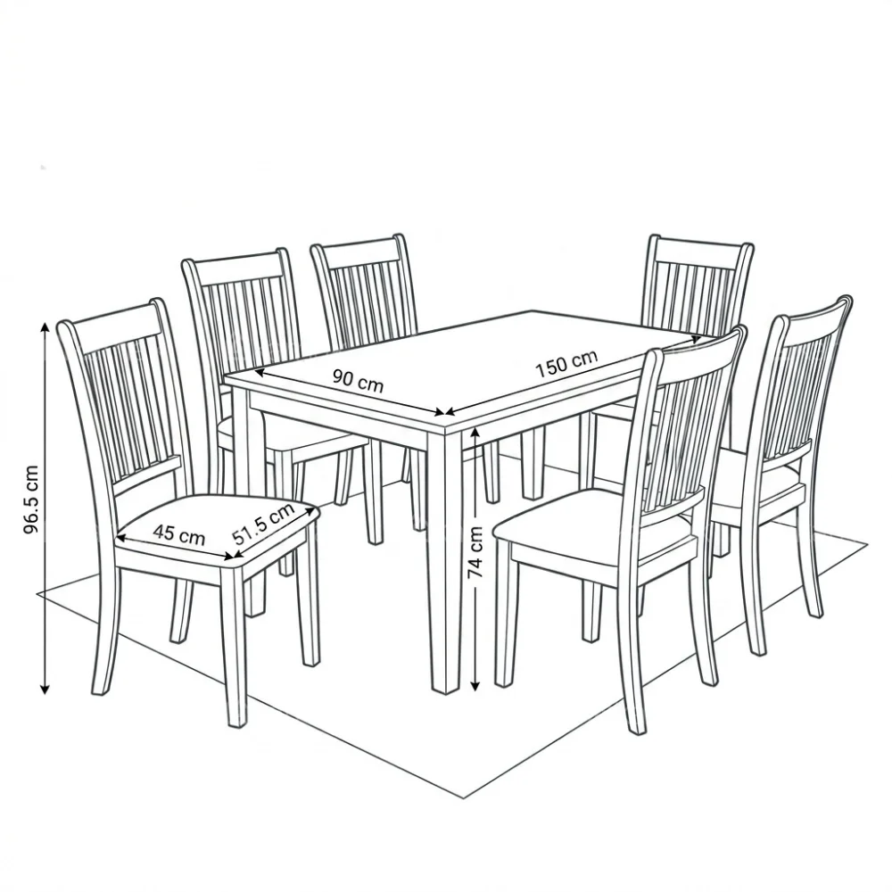 Carrera 1+6 Wooden Dining Table – Antique Brown