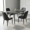 Grigio 1+4 Dining Set Marble Black