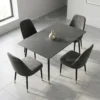 Grigio 1+4 Dining Set Marble Black
