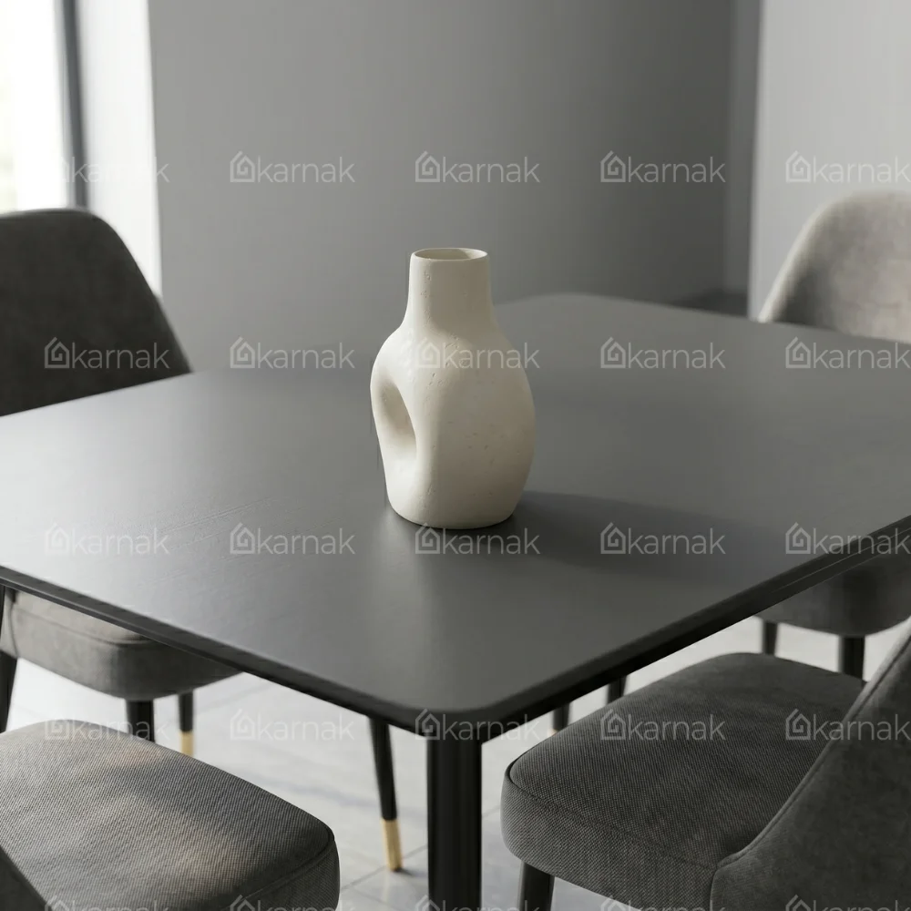 Grigio 1+4 Dining Set Marble Black