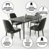 Grigio 1+4 Dining Set Marble Black