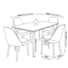 Grigio 1+4 Dining Set Marble Black