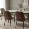 Grigio 1+6 Dining Set Marble Ceramic Top – White