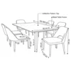 Grigio 1+6 Dining Set Marble Ceramic Top – White