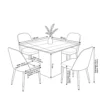 Cashmere 1+4 Dining Set – Black