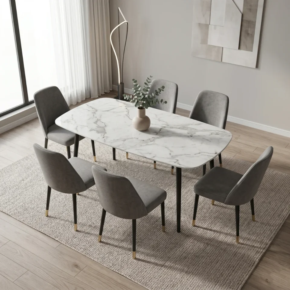 Cashmere 1+6 Dining Set – Grey…