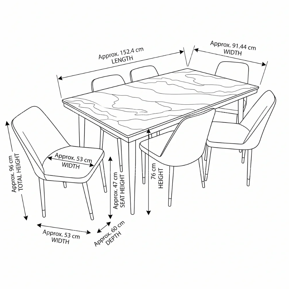 Cllo 1+6 Dining Set – Black
