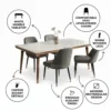Cllo 1+4 Dining Set – Grey