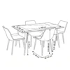 Juplter 1+4 Dining Set Table Top Marble – Black Brown and Grey and White Brown