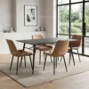 Juplter 1+4 Dining Set Table Top Marble – Black Brown and Grey and White Brown