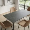Juplter 1+4 Dining Set Table Top Marble – Black Brown and Grey and White Brown