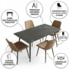 Juplter 1+4 Dining Set Table Top Marble – Black Brown and Grey and White Brown