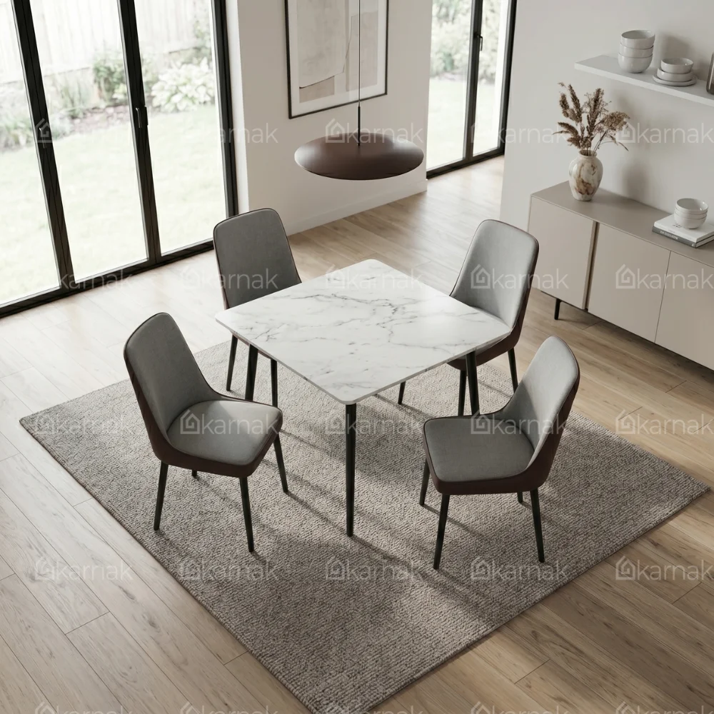 Catallina 1+4 Dining Set – Grey Brown and White Brown
