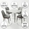 Catallina 1+4 Dining Set – Grey Brown and White Brown