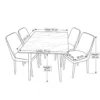 Catallina 1+4 Dining Set – Grey Brown and White Brown