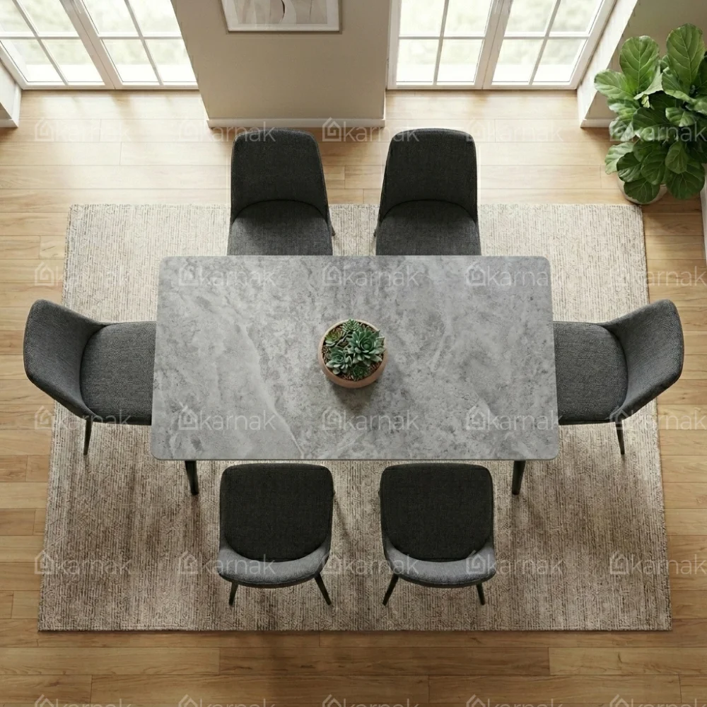 Aydin 1+6 Dining Set – Grey and White