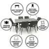 Aydin 1+6 Dining Set – Grey and White