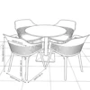 Nadal 1+2 and 1+4 MDF Round Top Dining Set – Olivio