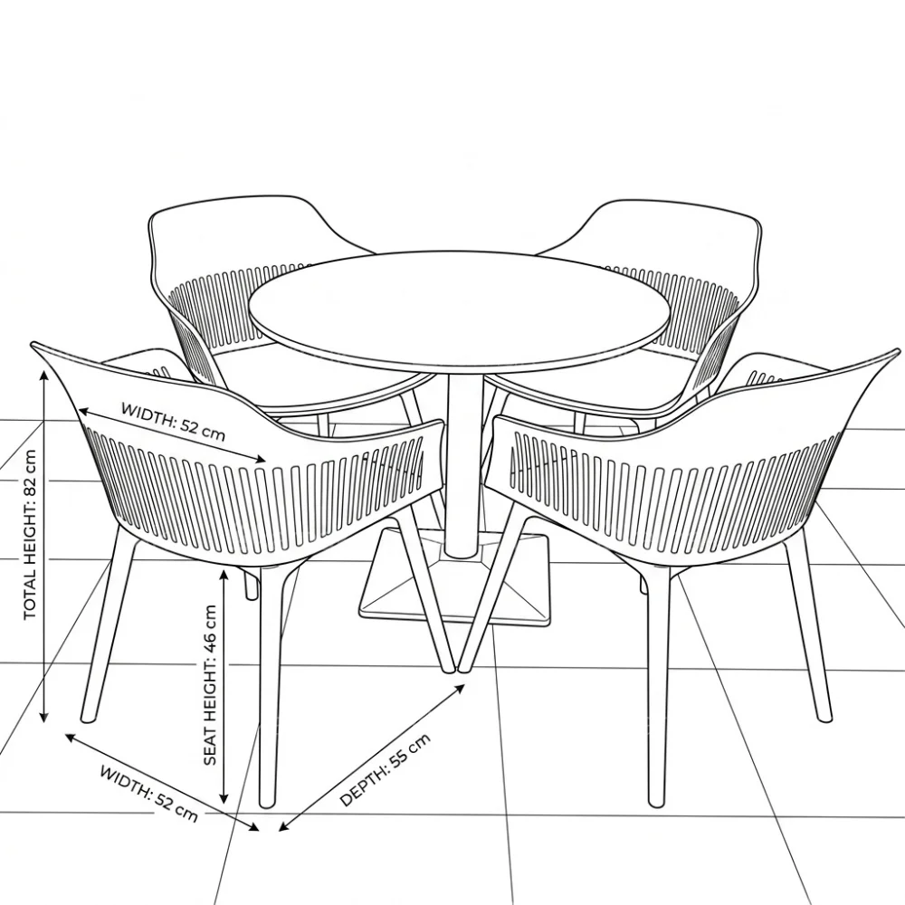 Nadal 1+2 and 1+4 MDF Round Top Dining Set – Olivio
