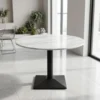 Crete Round Dining Table with Ceramic Top – White