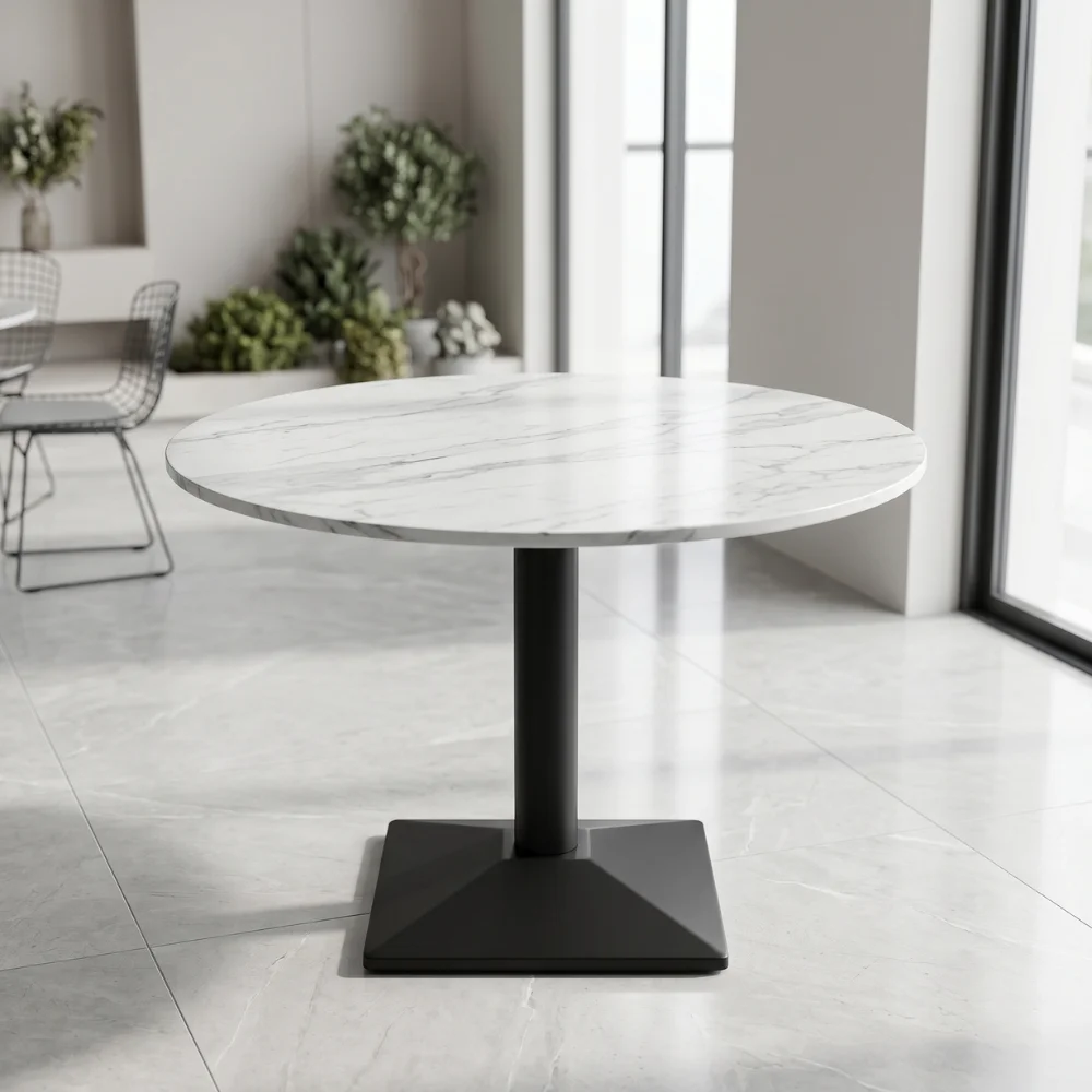 Crete Round Dining Table with Ceramic Top – White