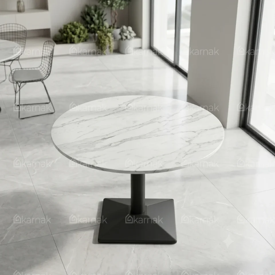 Crete Round Dining Table with Ceramic Top – White…