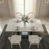 Camino Ceramic Rectangular Top Dining Set – White