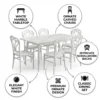 Camino Ceramic Rectangular Top Dining Set – White
