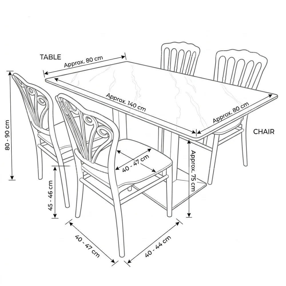 Camino Ceramic Rectangular Top Dining Set – White