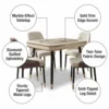 Ridona Dining Set with Marble Top- Beige Brown