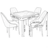 Ridona Dining Set with Marble Top- Beige Brown