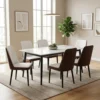 Germain Extending 1+6 Dining Set – White and Brown